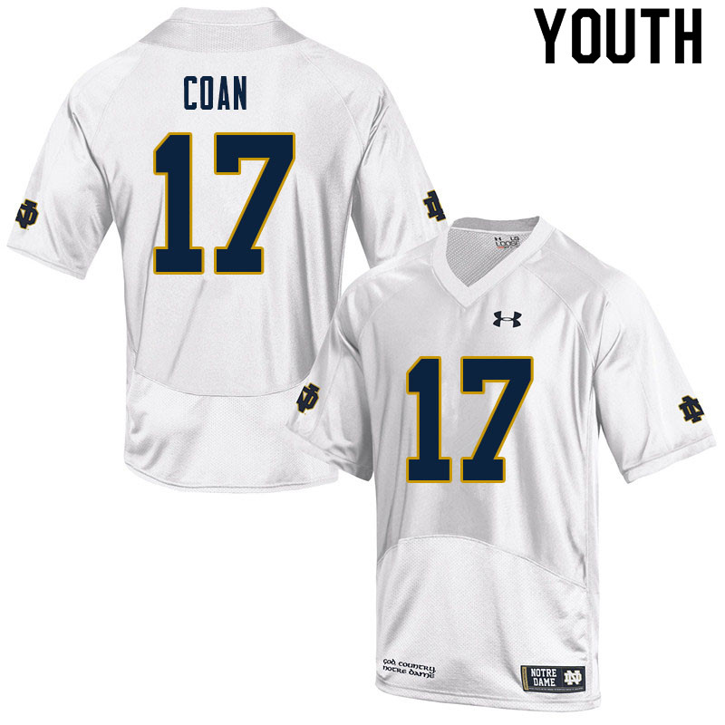 Youth #17 Jack Coan Notre Dame Fighting Irish College Football Jerseys Sale-White